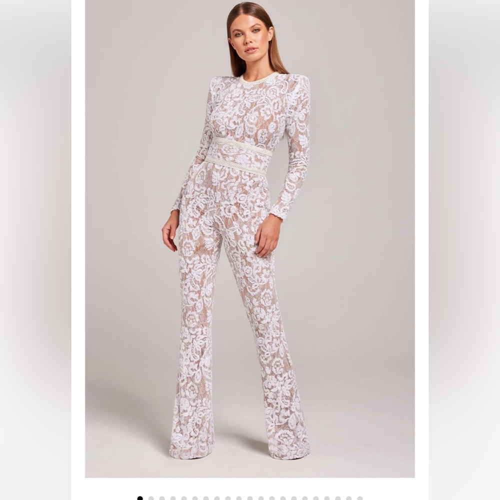 NWT Nadine Merabi Bella White Jumpsuit